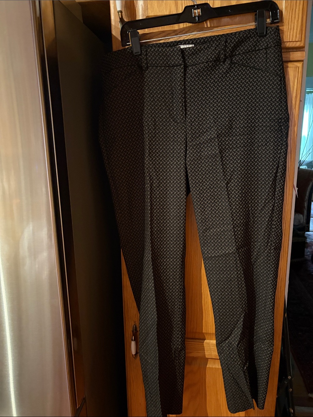 CB casual Black Patterned Straight Leg Pants